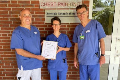Zertifikat Chest-Pain-Unit für die Asklepios Klinik in Bad Oldesloe